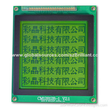 128128 Graphics LCD Module, Measures 92 x (H) 106 x (T) 14.2mm, Yellow, Green Mode